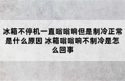 冰箱不停机一直嗡嗡响但是制冷正常是什么原因 冰箱嗡嗡响不制冷是怎么回事